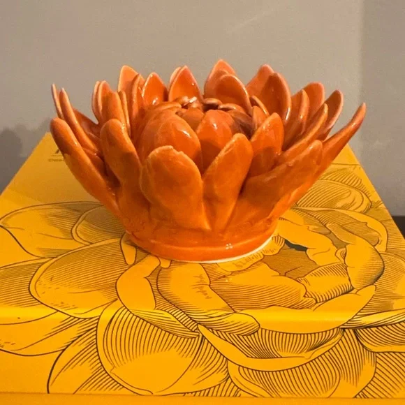Vibrant Orange Dahlia Ceramic Flower Sculpture by Chive - Picture 3 of 12